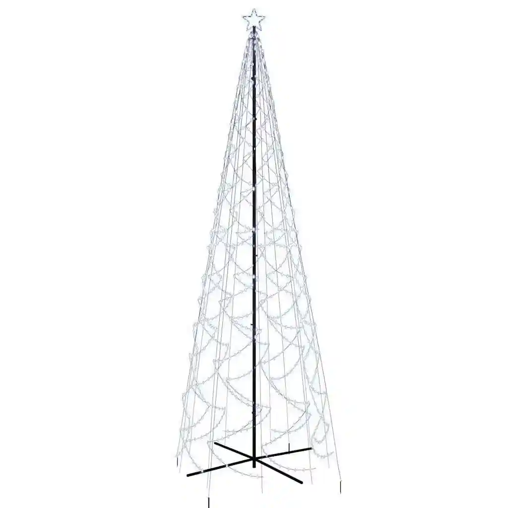 LED Christmas Tree, Cone Shape, Cool White, 1400 LEDs