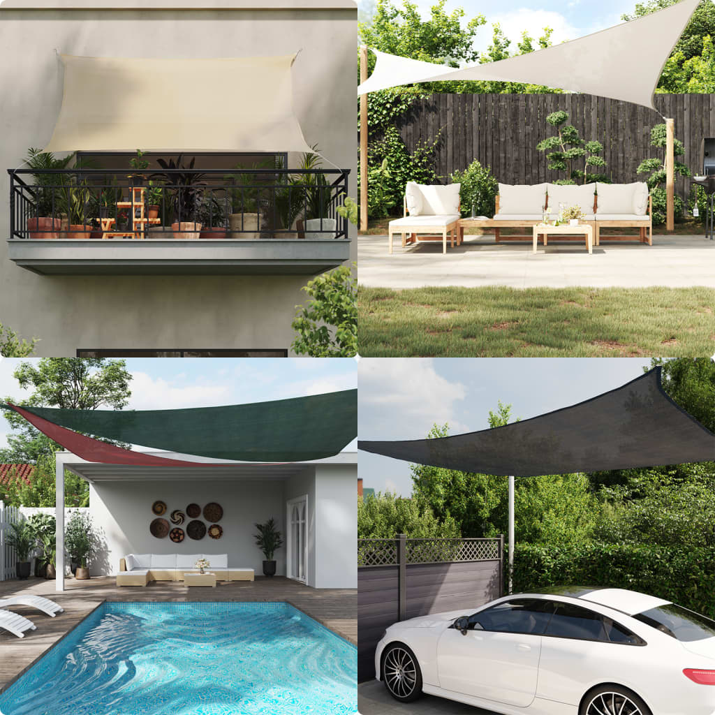 Sun Shade Sail 160 g/m² Anthracite 3.5x3.5x4.9 m HDPE Anthracite - Shop at LoveMi