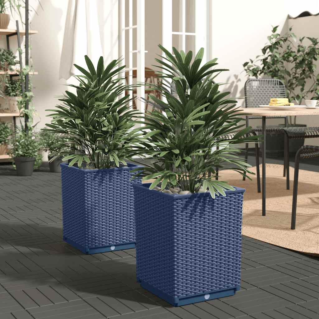   Plant Pots 2 pcs. Blue-Grey 30x Polypropylene