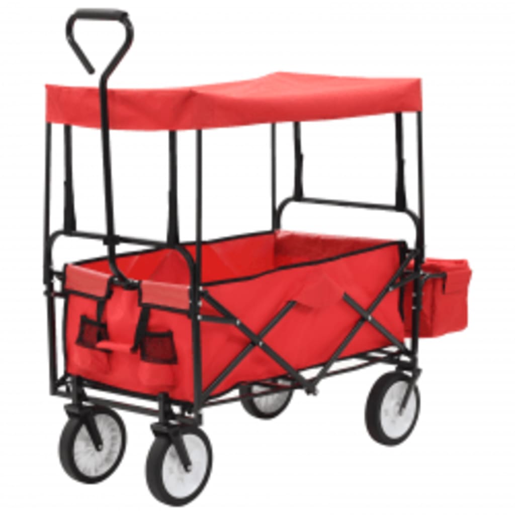   Folding Handcart with Sun Canopy   Folding Handcart