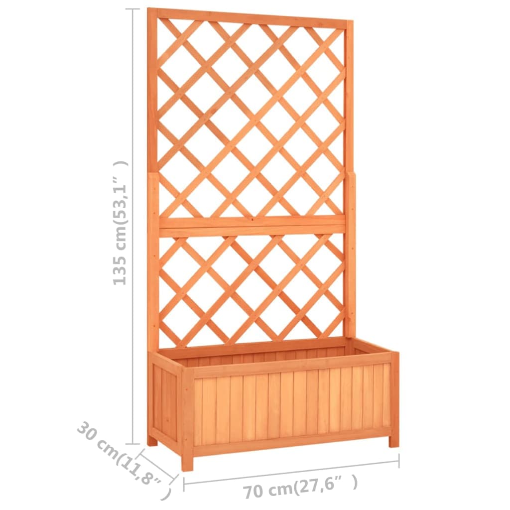 Rankgitter aus massivem Tannenholz mit Pflanzgefäß für Kletterpflanzen und Blumenanbau_voghion.com