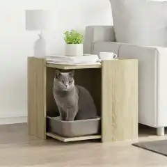 Cat Litter Box 42x Wood Material Cat Litter Box 42x Wood Material - Sonoma Oak - View 1