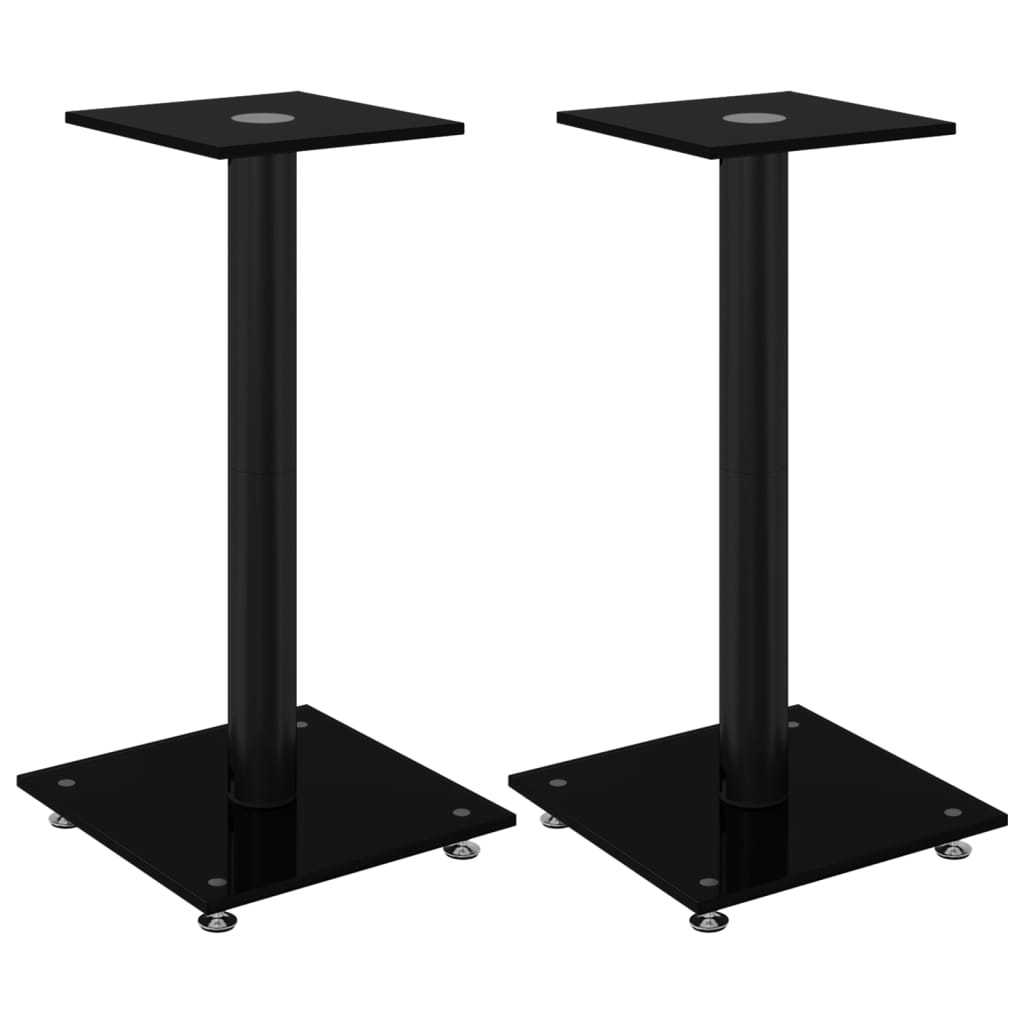   Speaker Stands, 2 pcs., Tempered Glass, 1 Column