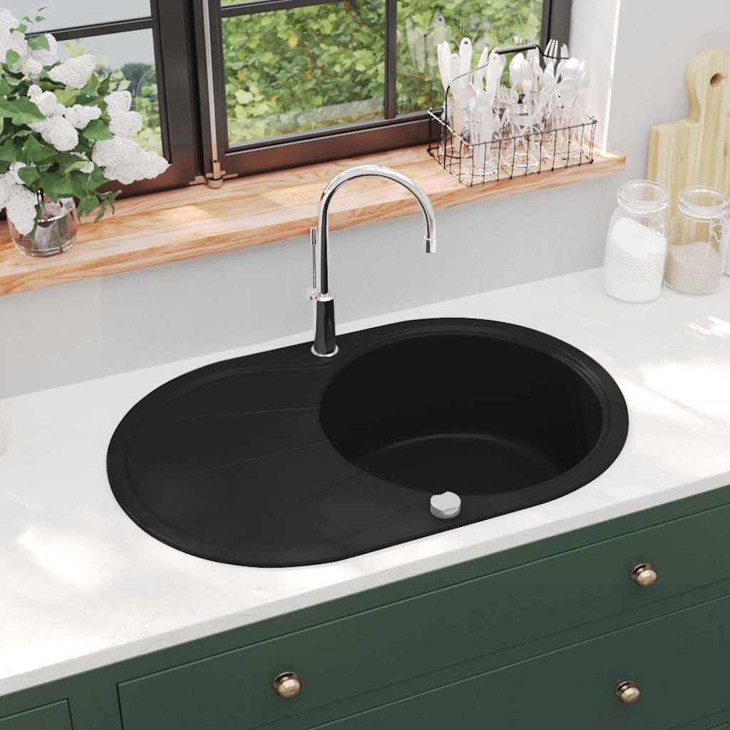   Granite Kitchen Sink Single Washbasin Oval