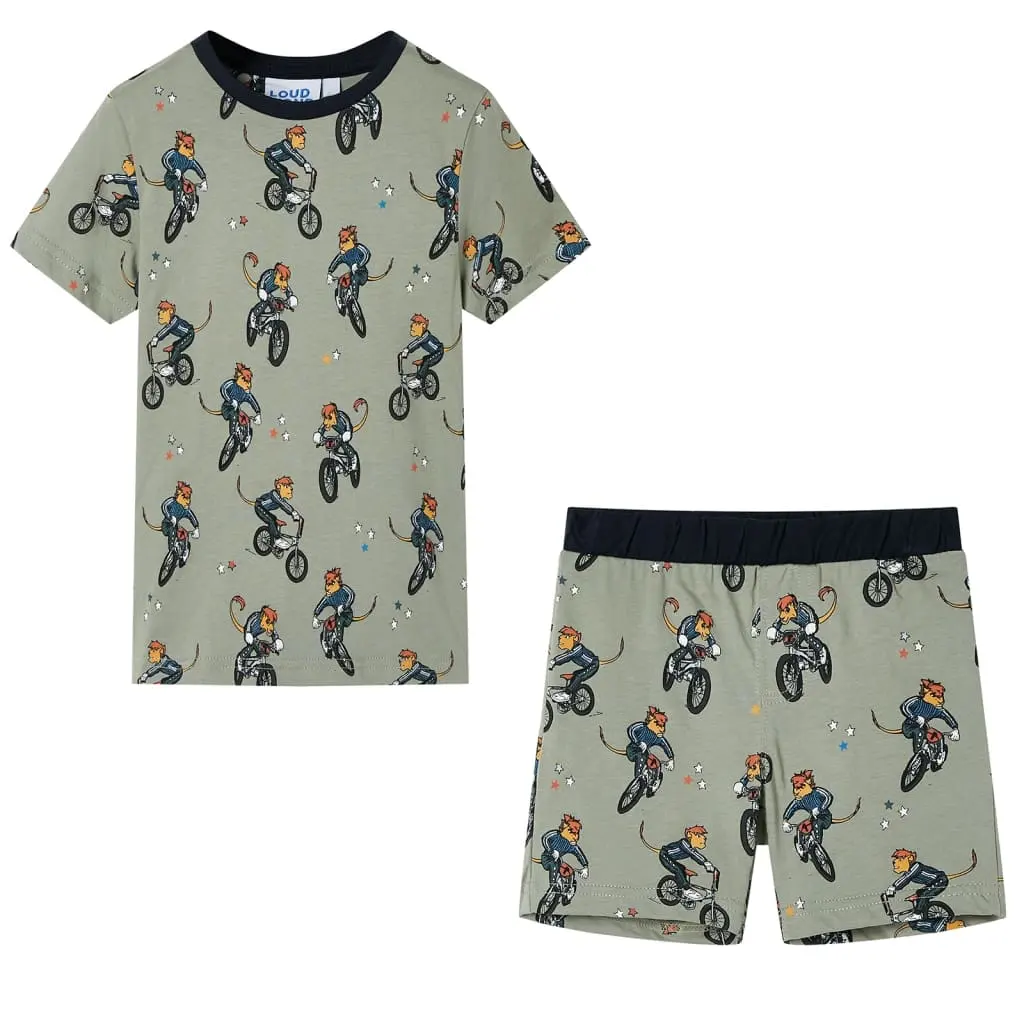 Children's short-sleeved pajamas, light khaki, size 116