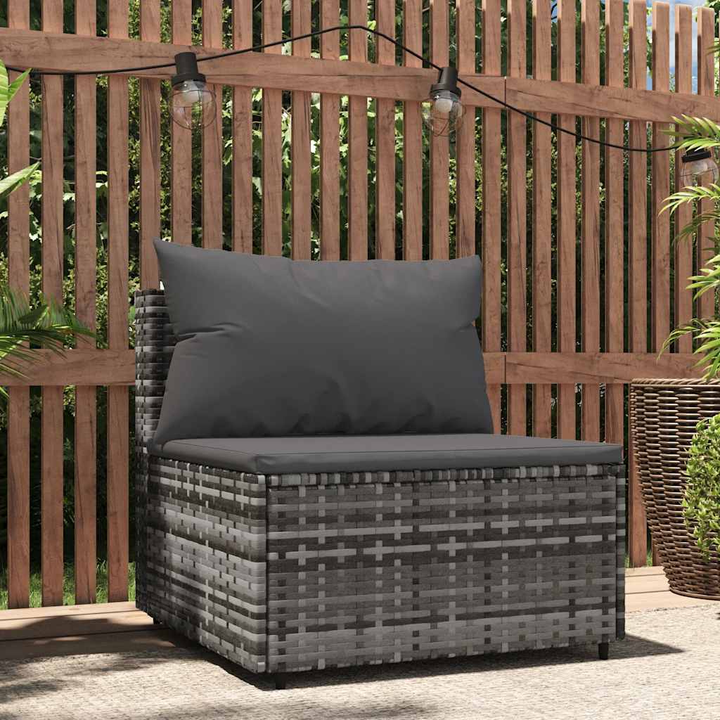 Garden Center Sofa with Cushions Poly Rattan Garden Center Sofa Gray - Shop at LoveMi