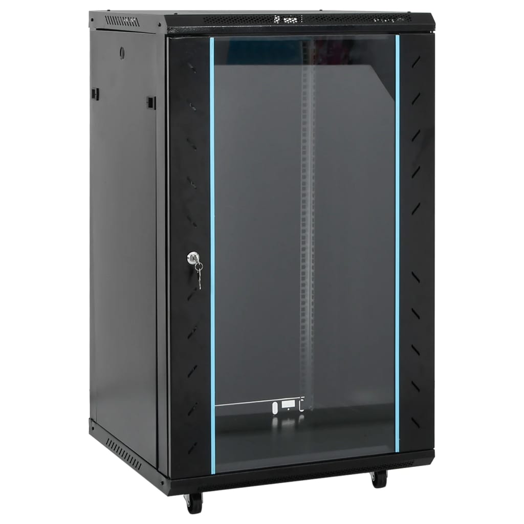 18U Network Cabinet on Wheels 19″ IP20 60x – Black, 600 x 600 x 1000 mm