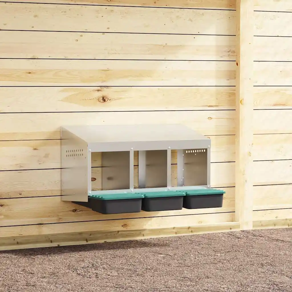 Chicken Nesting Box 3 Compartments Wall Mounted