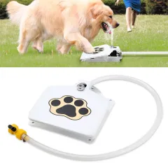 Dog Water Fountain Outdoor Dog Pet Water Dispenser Step-on Activated Sprinkler - White - View 1