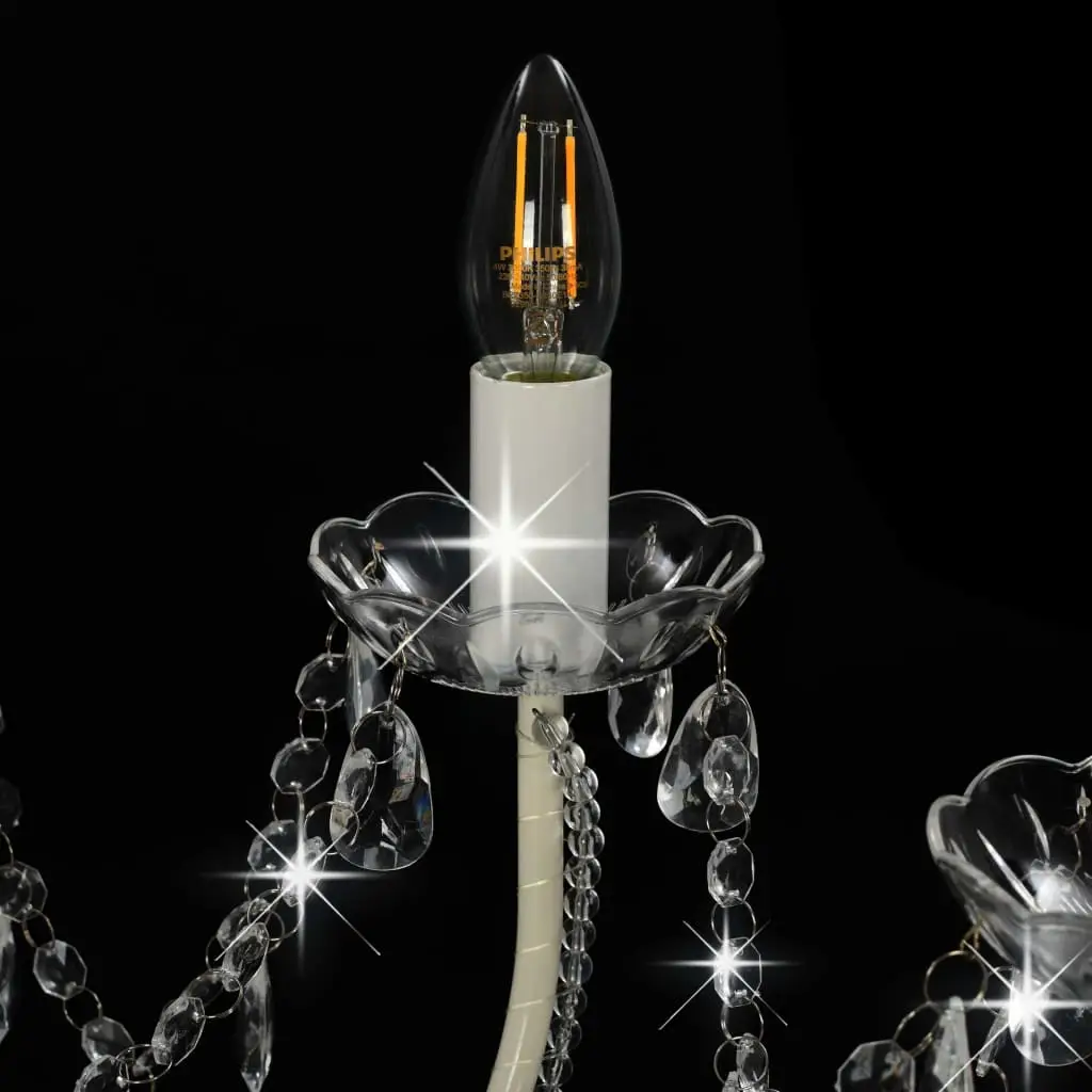chandelier with beads, 12 x E14 sockets,