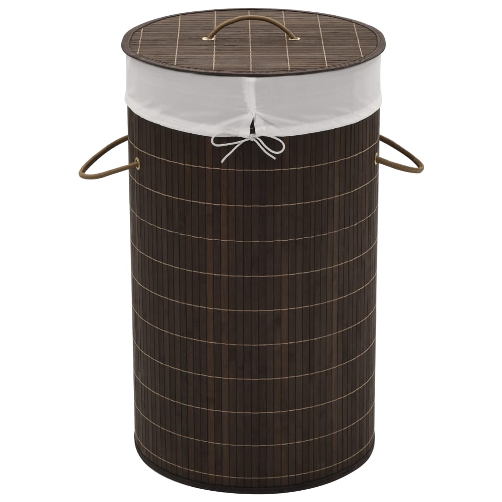 Round Laundry Basket Natural Round Laundry Basket Dark Brown - Shop at LoveMi