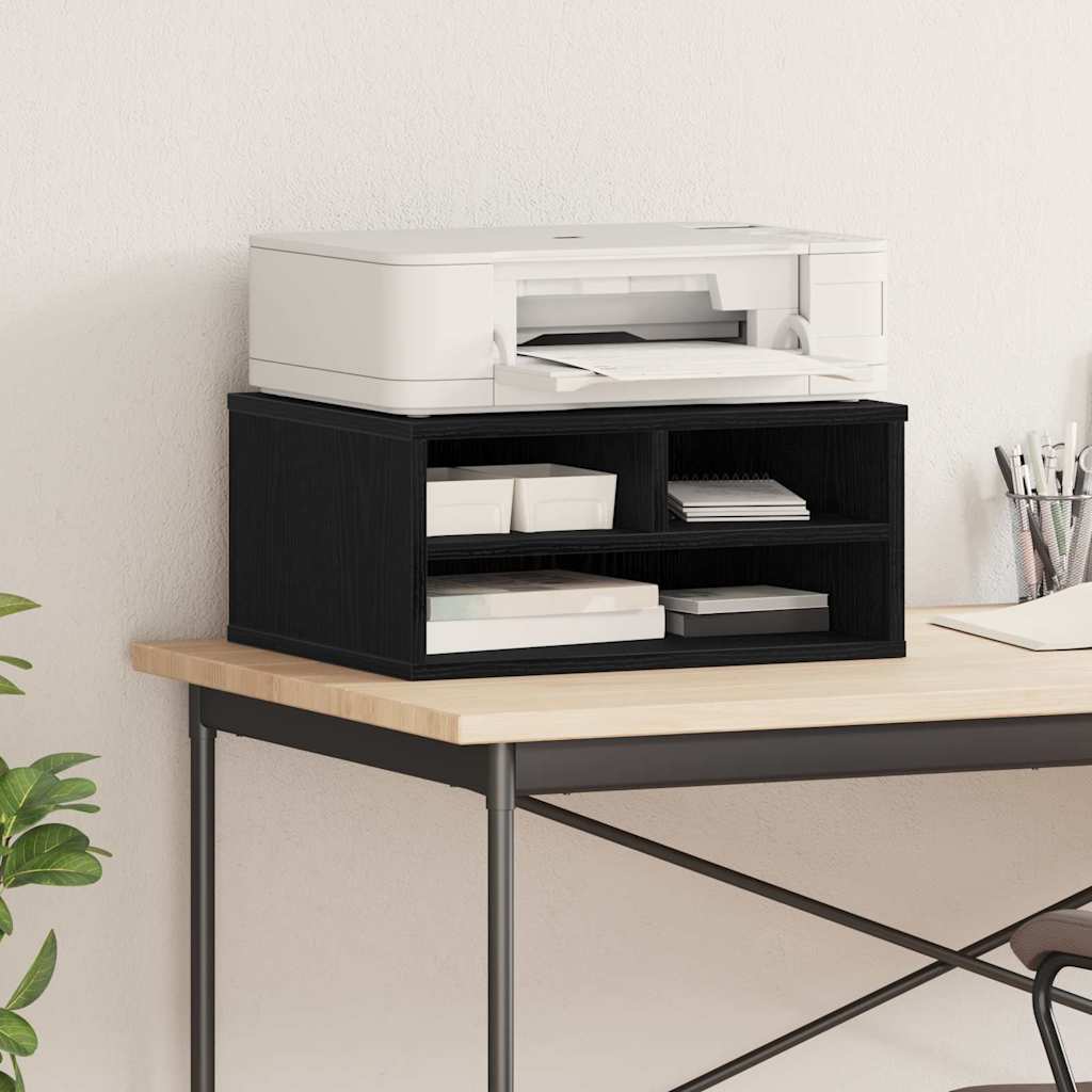 printer stand 49x40x22.5 cm, wood-based material,   printer stand Sonoma oak – Black oak look