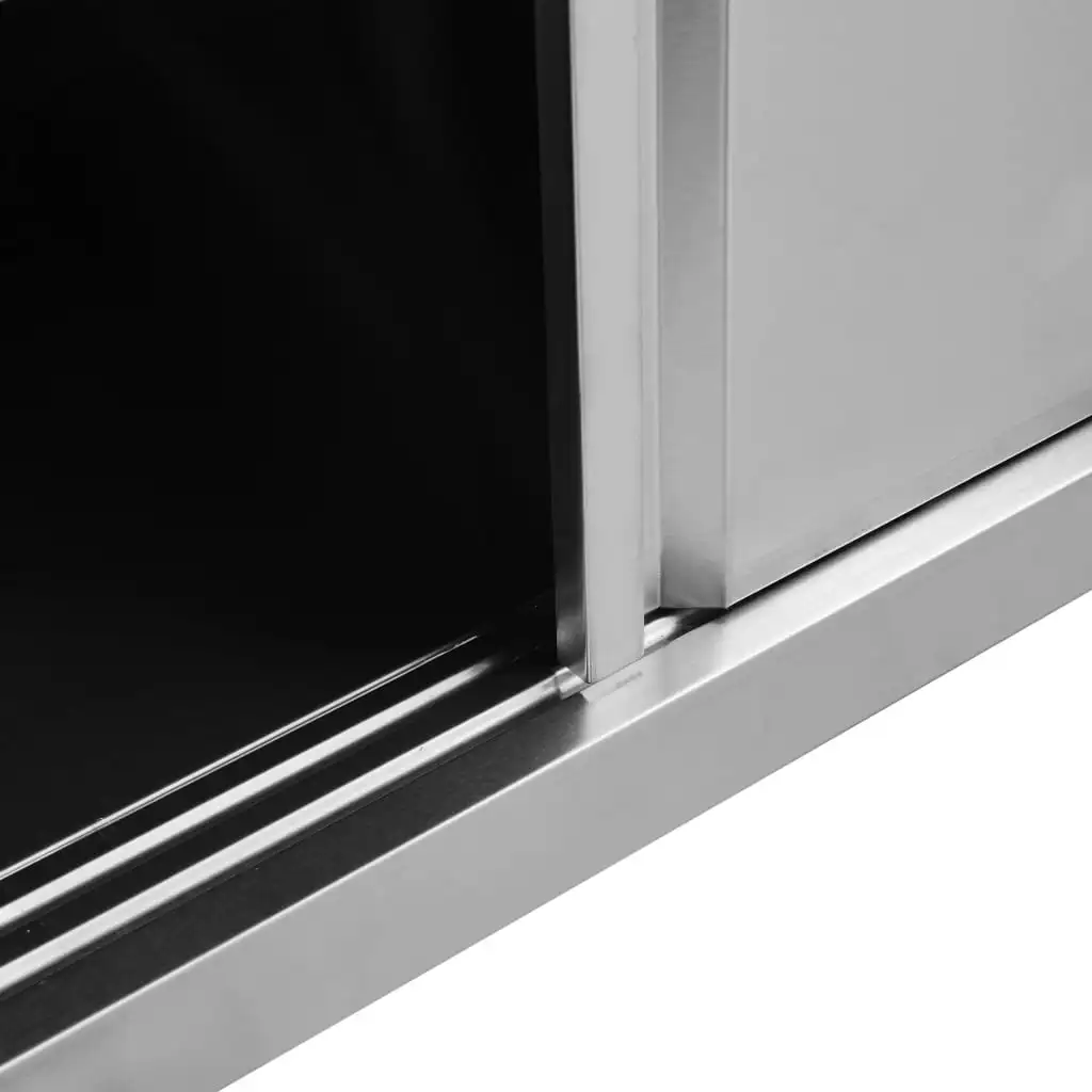 work cabinet with sliding doors 100x50x(95-97) cm stainless steel