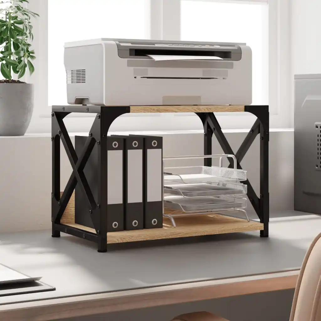 Printer Stand with 2 Shelves, Sonoma Oak