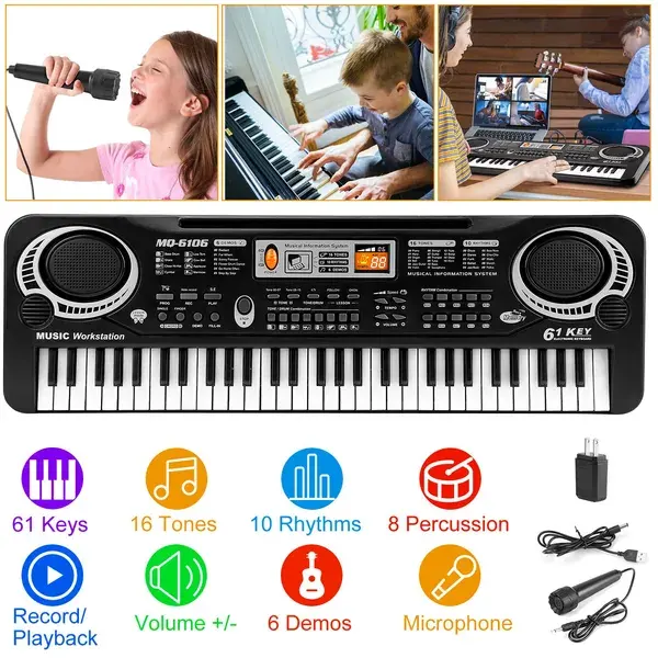 61 Keys Digital Music Electronic Keyboard Electric