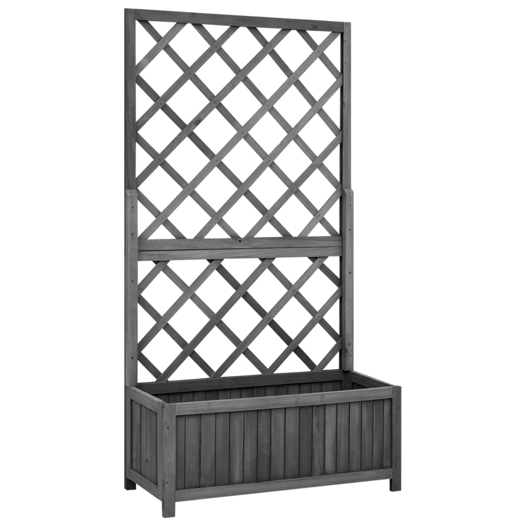 Rankgitter aus massivem Tannenholz mit Pflanzgefäß für Kletterpflanzen und Blumenanbau_voghion.com