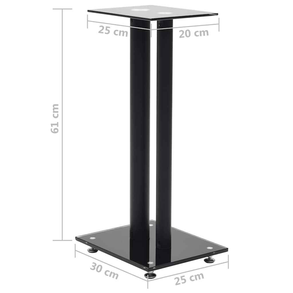   Speaker Stands, 2-Pack, Double Column Design, Tempered Glass