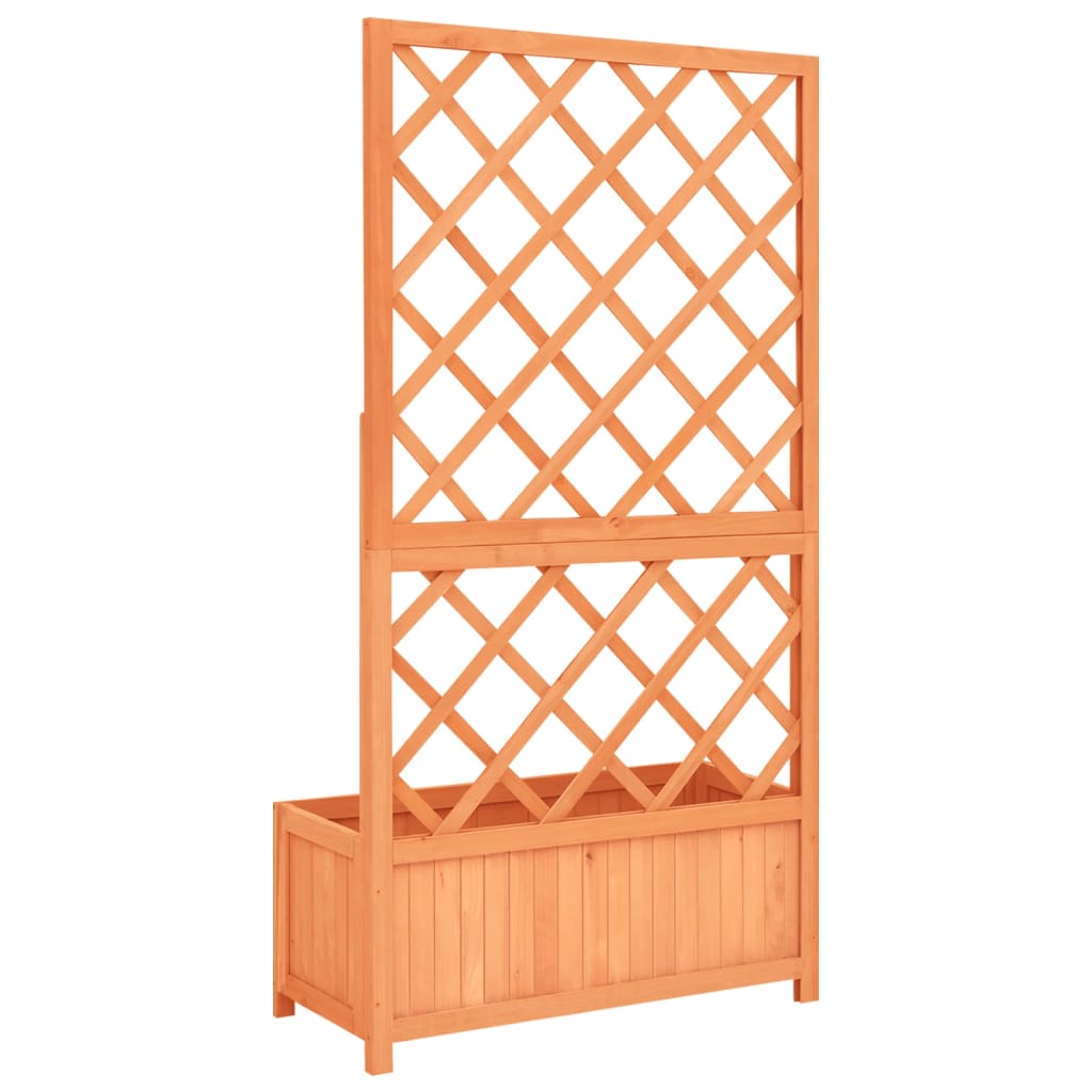 Rankgitter aus massivem Tannenholz mit Pflanzgefäß für Kletterpflanzen und Blumenanbau_voghion.com
