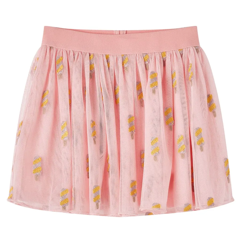 Children's skirt with tulle, light pink, size