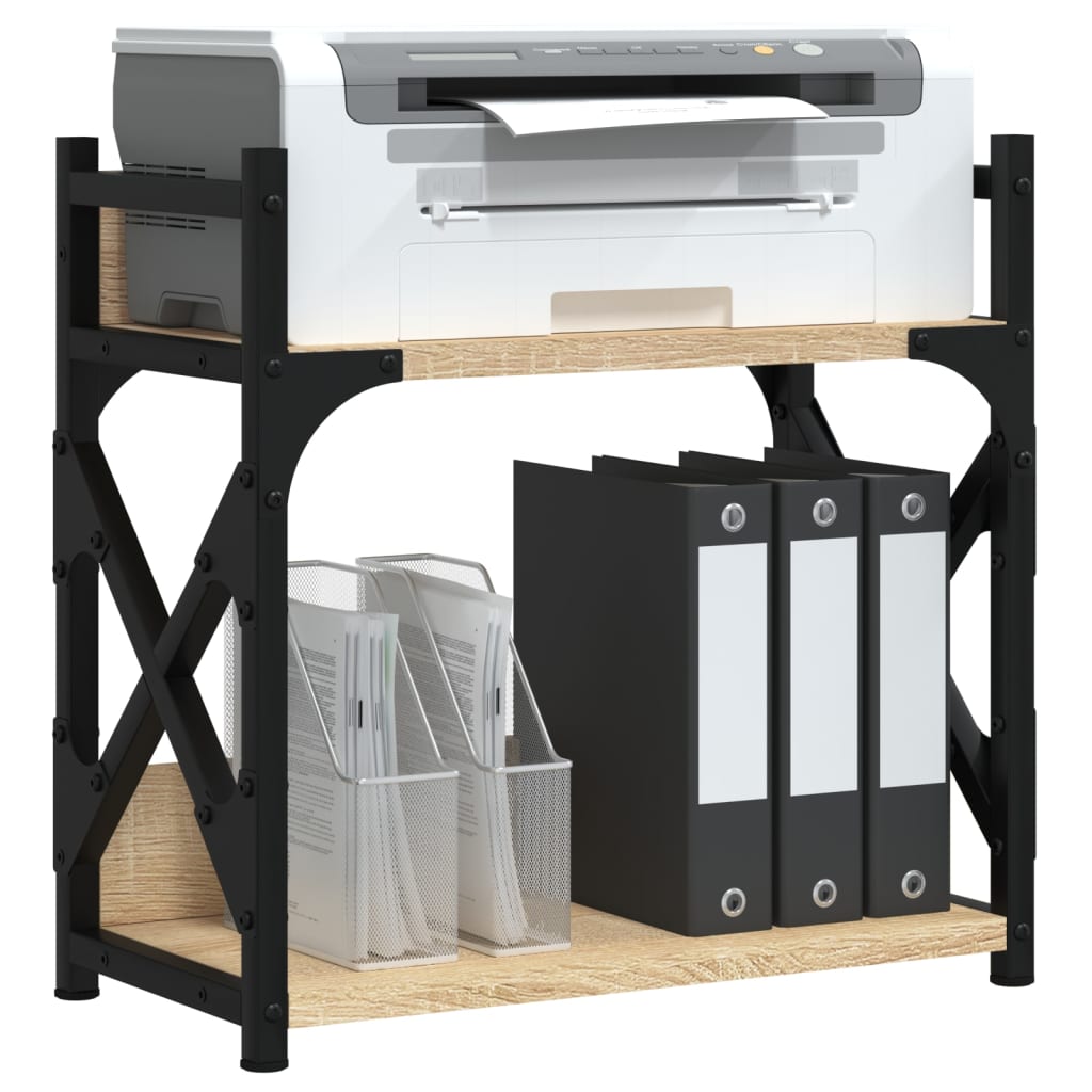   Printer Stand with 2 Shelves, Sonoma Oak, 40x Wood Material