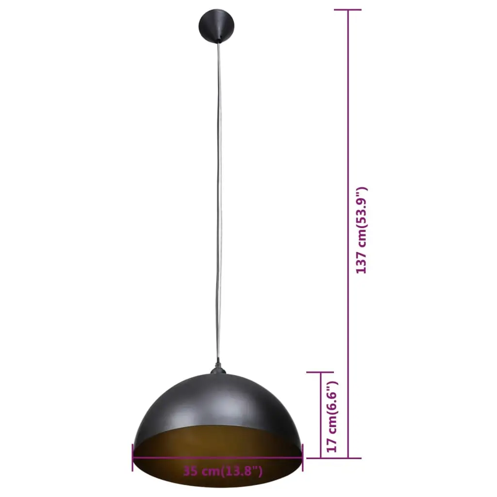 Ceiling Light 2 pcs. Height Adjustable Hemispherical