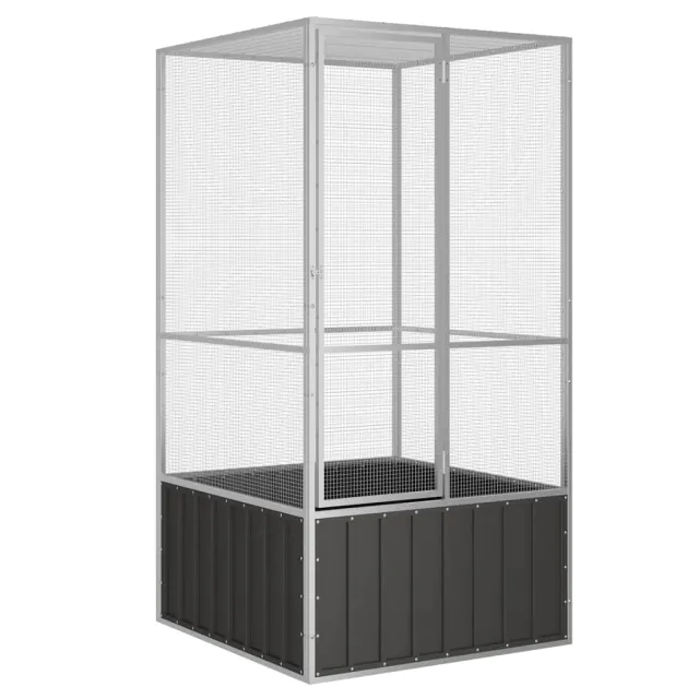 bird cage anthracite 111x107x211.5 cm Galvanized bird cage Anthracite - Shop at LoveMi
