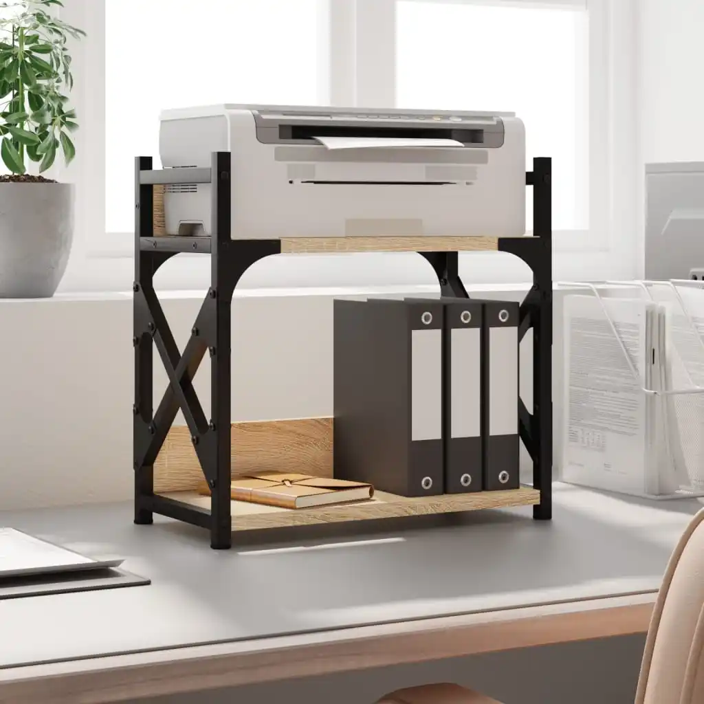 Printer Stand with 2 Shelves, Sonoma Oak