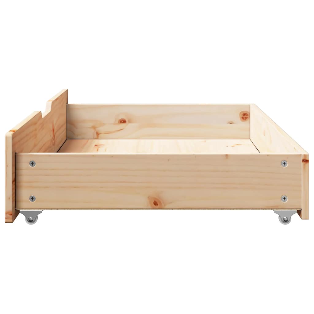   Bed Drawers with Wheels, 2 pcs., 95x Solid Wood