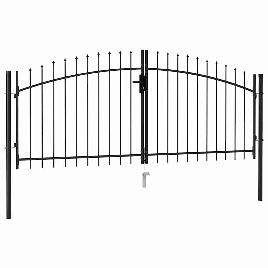   Double-leaf fence gate with spearheads 3 x 1.25