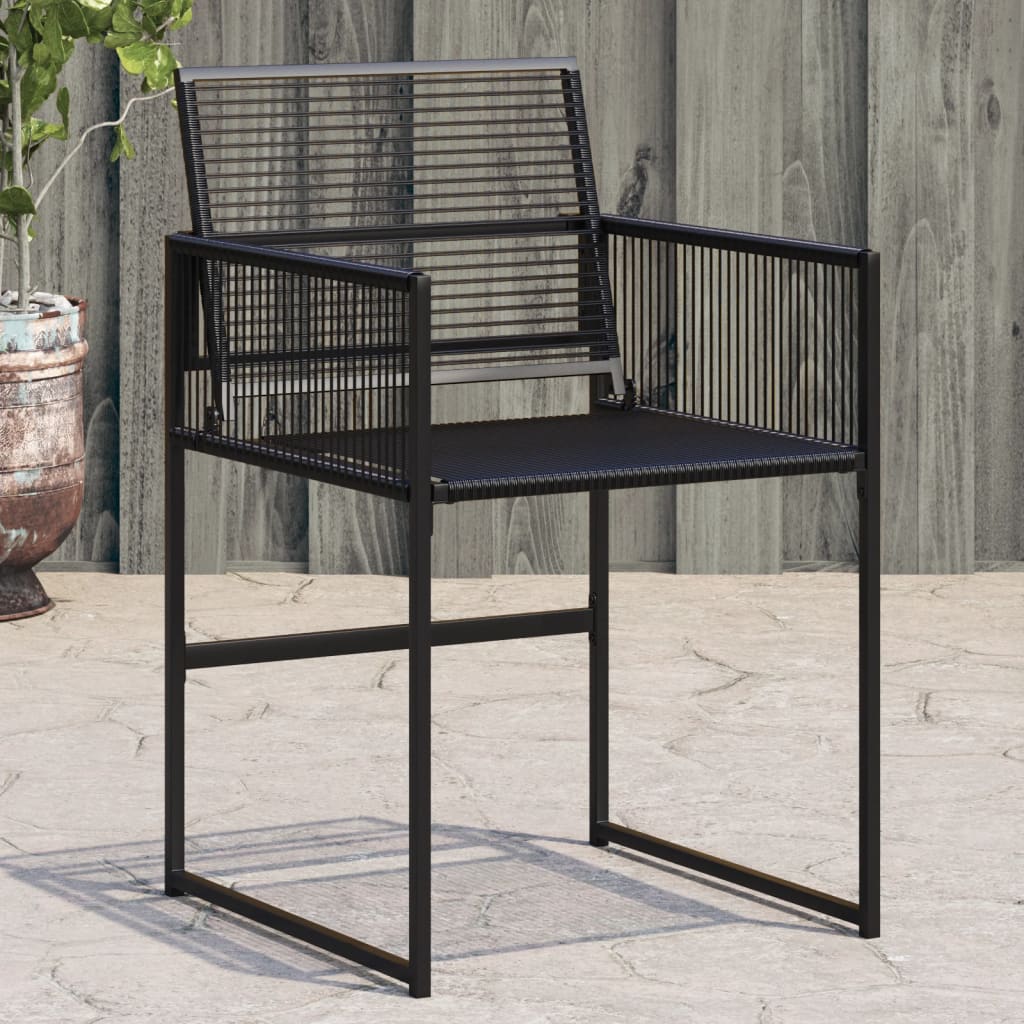Garden Chairs with Cushions, , Poly Rattan Black - Shop at LoveMi