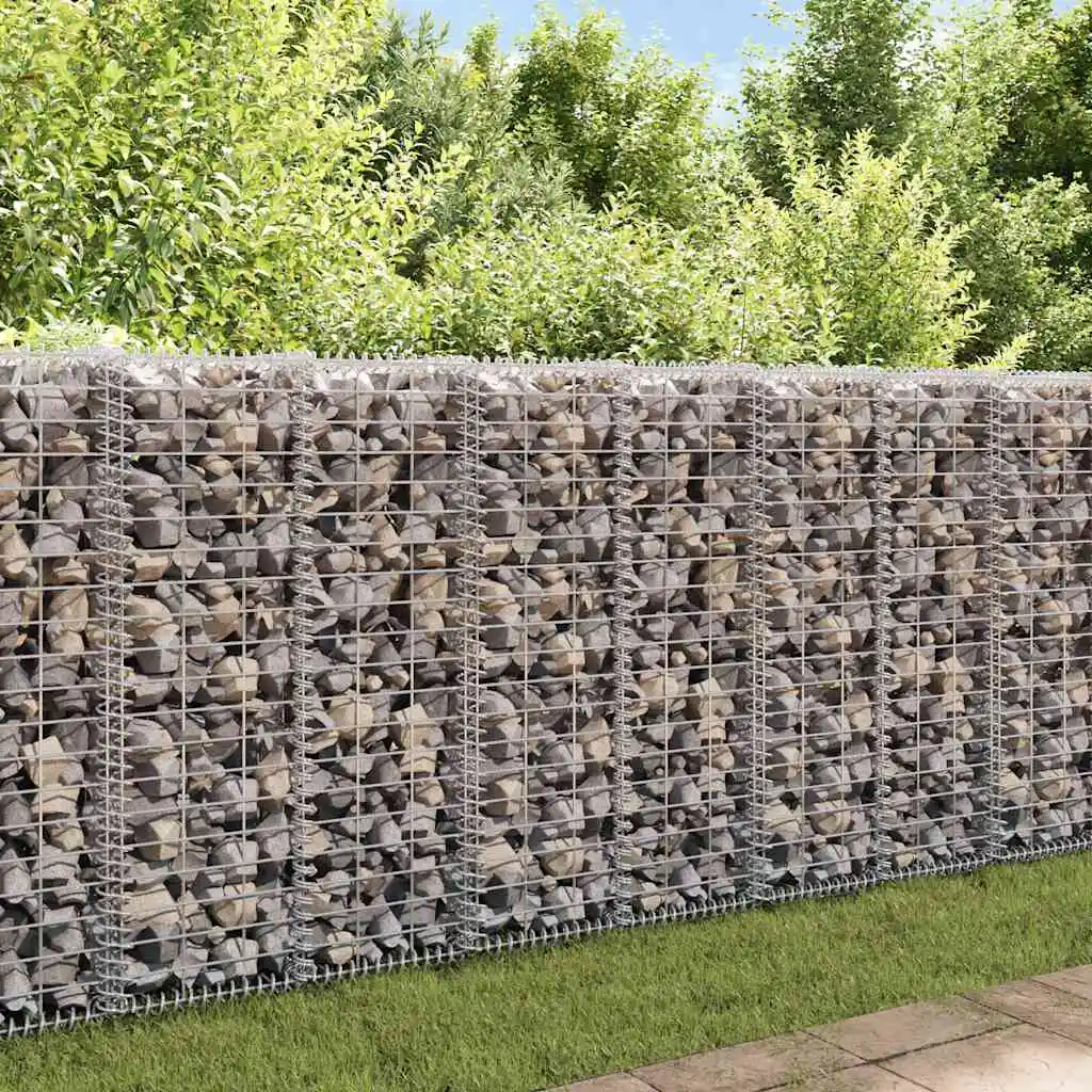 Stone basket gabion with lids Galvanized wire 100×30×30 - 100 X 30 X 30 Cm