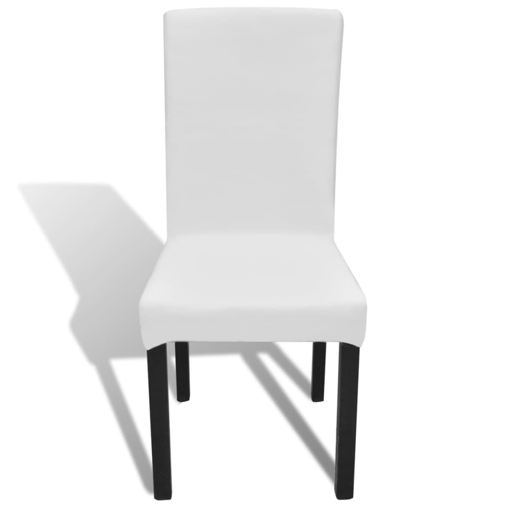 6 straight, stretchable chair covers
