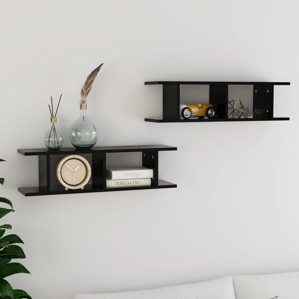 wall shelves, , 75x wood based material Black - Shop at LoveMi