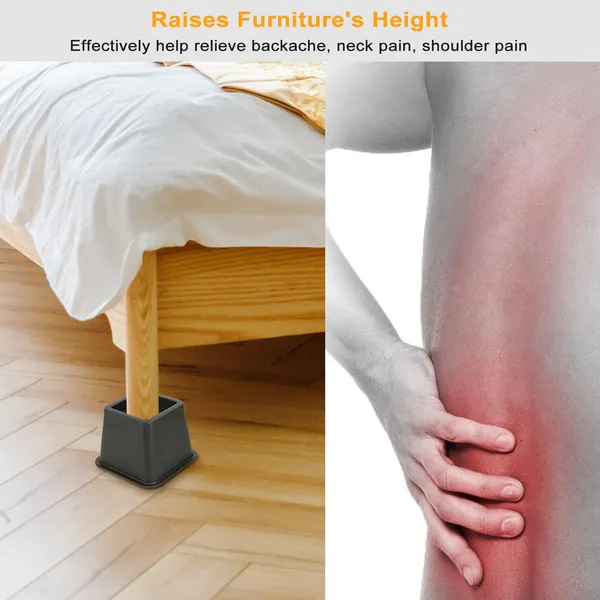 8Pcs Furniture Risers 500kg 1100lbs Capacity Bed Lifters Adjustable Couch Table Chair Risers — foto 5