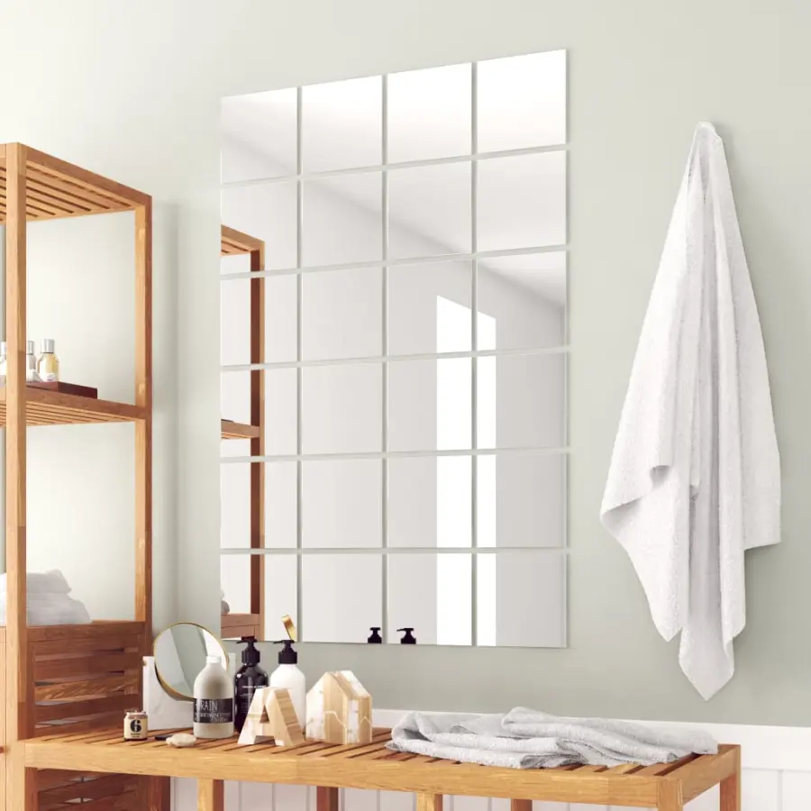24-piece square mirror tile set