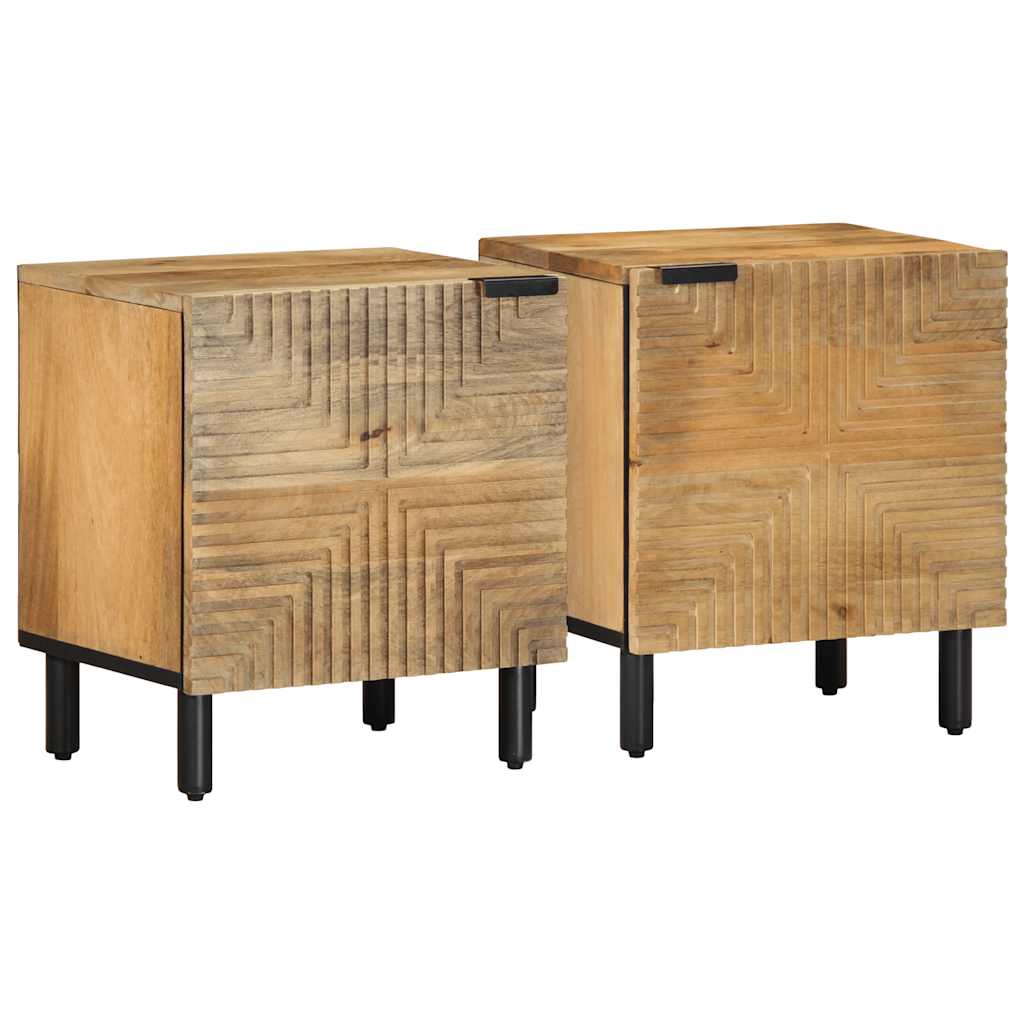 bedside tables, 2 pieces, 40x solid mango wood, Product Image