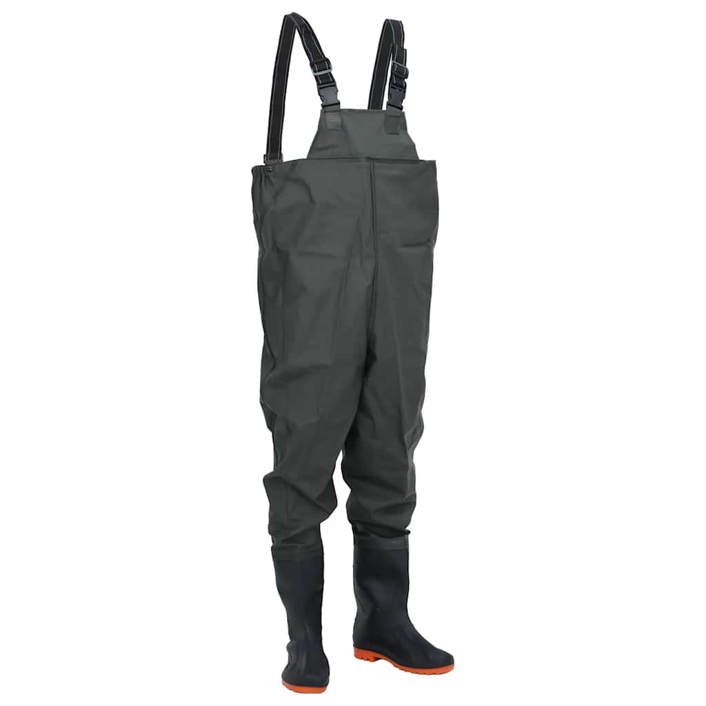   Waders with Boots, Dark Green, Size 38