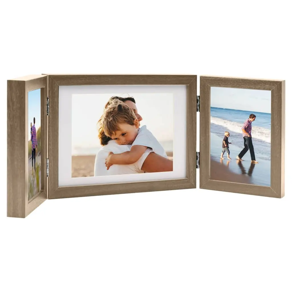Triple Picture Frame Collage Light Brown +2x()