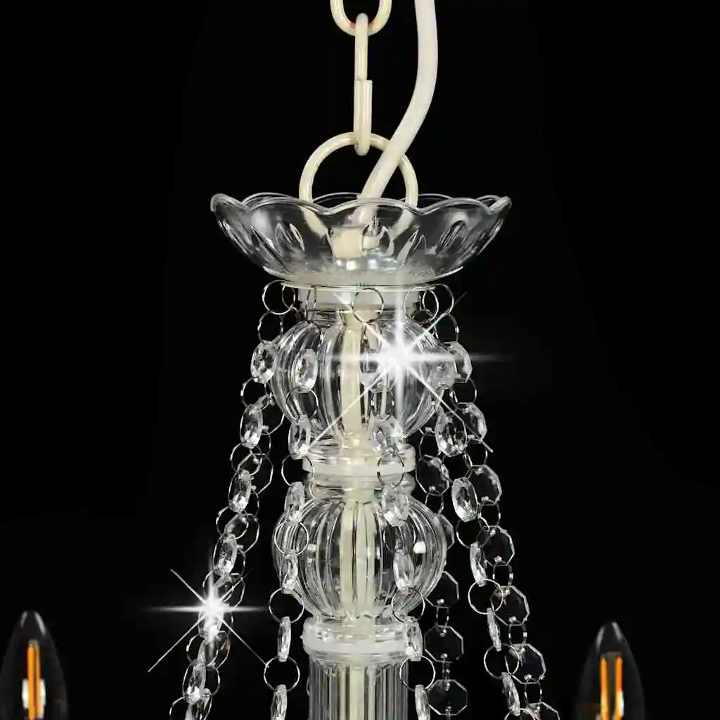 chandelier with beads, 8 x E14 sockets