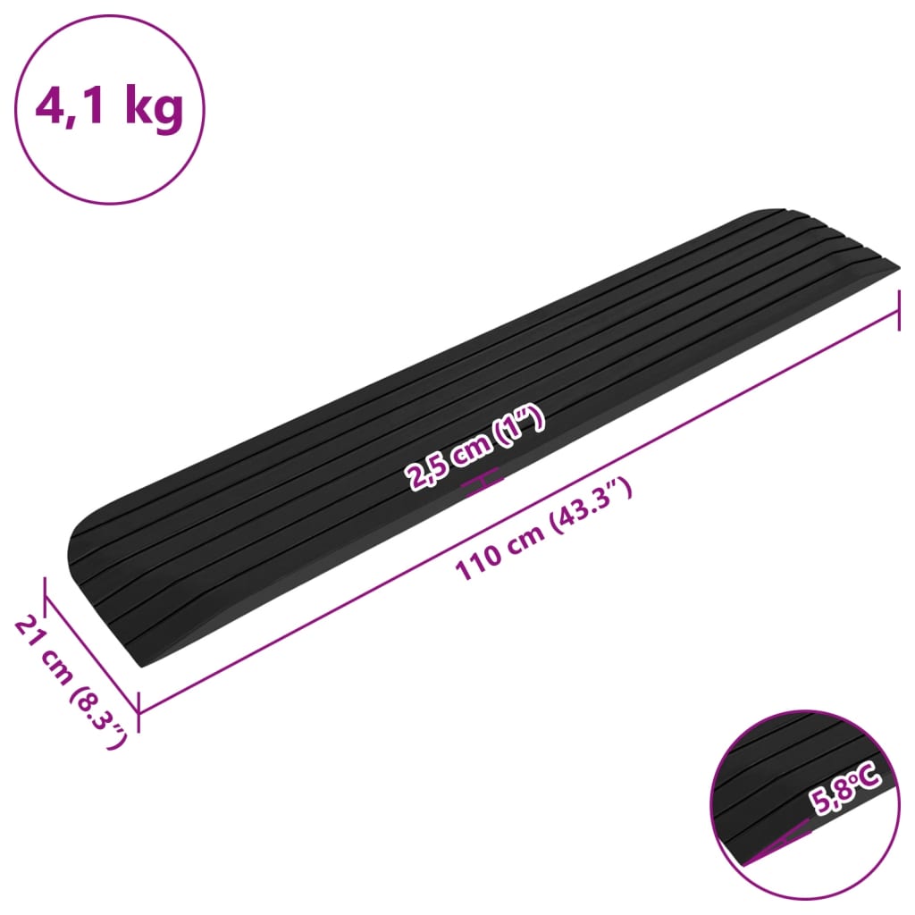   Threshold Ramp 110x21x2.5 cm Rubber   Threshold Ramps 2
