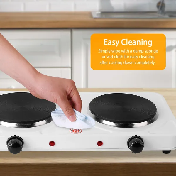2000W Double Electric Burner Portable Dual Counter Stove Countertop Hot Plate Kitchen Cooker Stove With 5 Gear Temperature Control — foto 4
