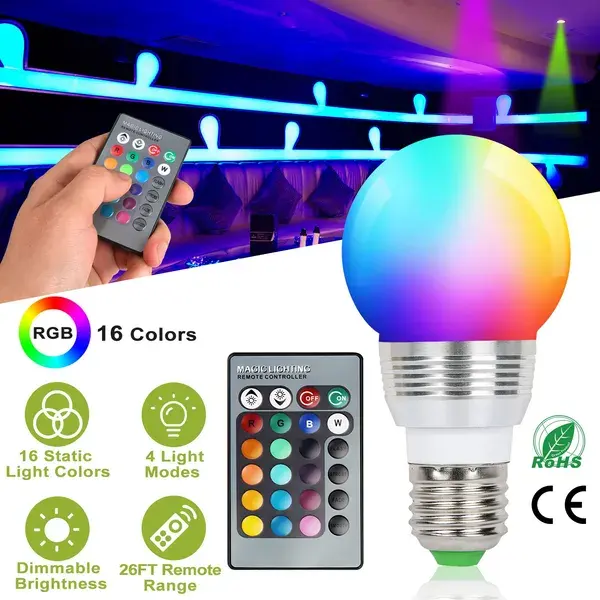 16 Colors Change LED Bulbs E27 3W