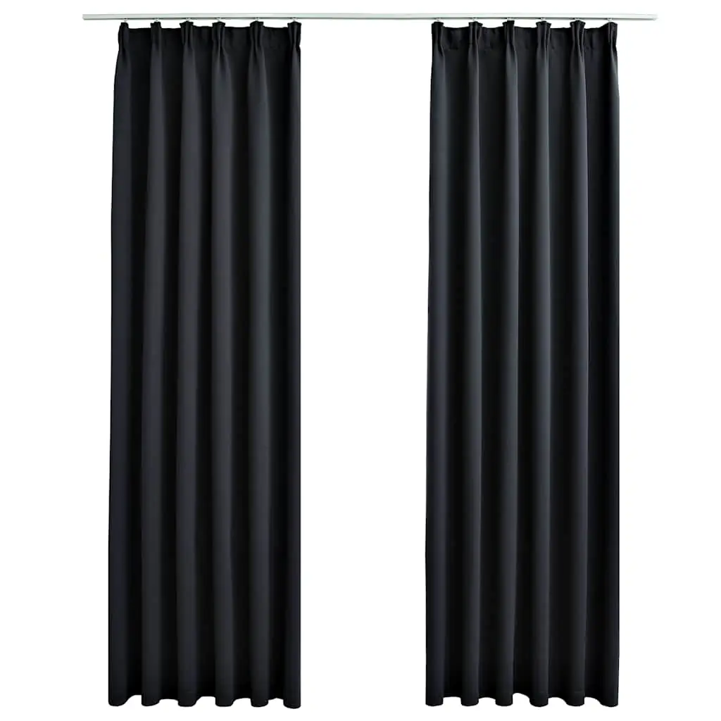 blackout curtains with hooks, 2 pieces. blackout curtains