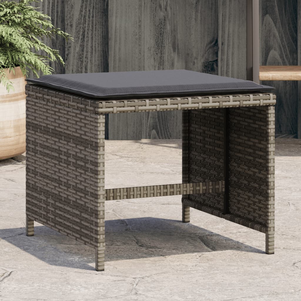 Garden Stools with Cushions, ., 41x Poly Gray - Shop at LoveMi