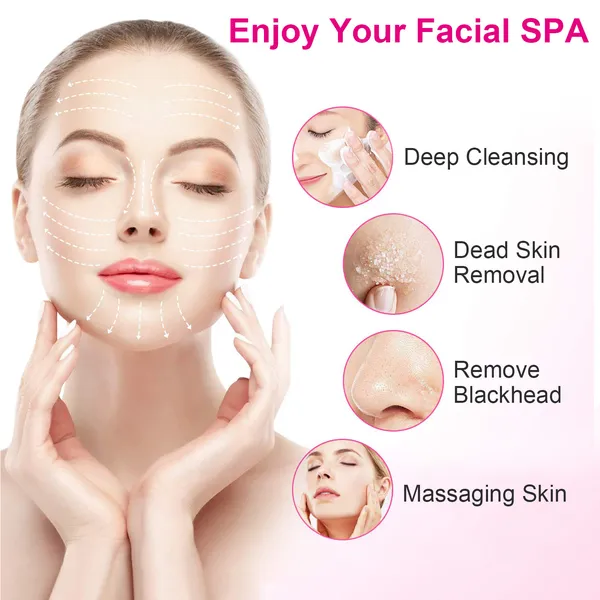 Facial Cleansing Brush Waterproof Face Spin Cleaning Brush With 5 Brush Heads