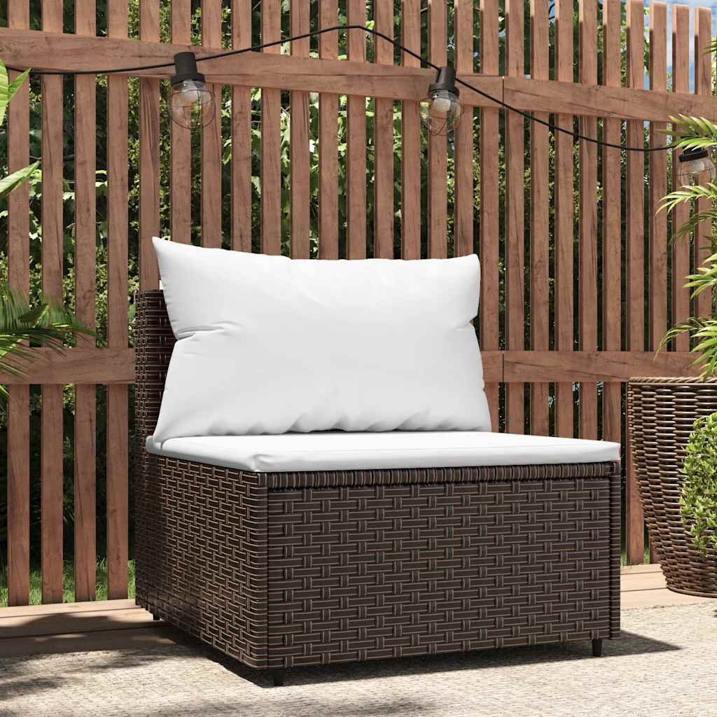 Garden Center Sofa with Cushions Poly Rattan Garden Center Sofa Brown - Shop at LoveMi