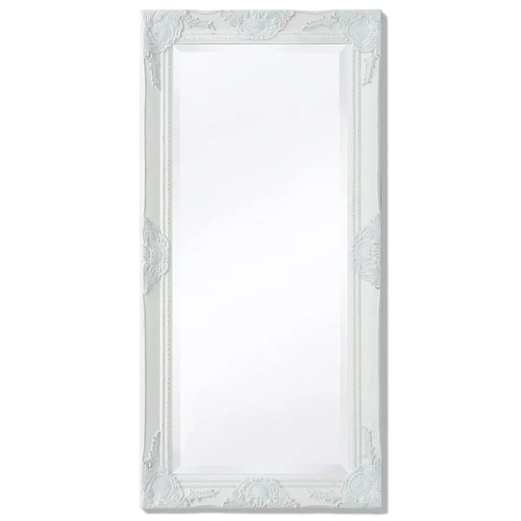 Baroque-style wall mirror - White