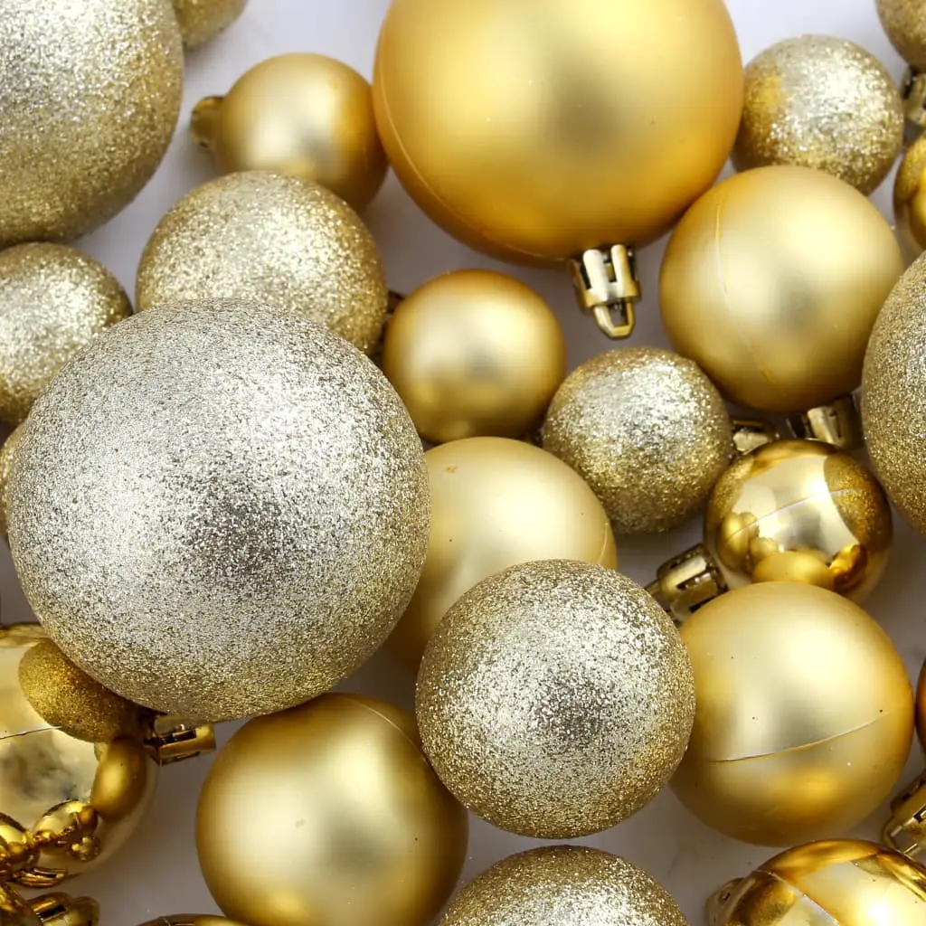 100-piece Christmas bauble set 3/4/6 cm Golden 100-piece