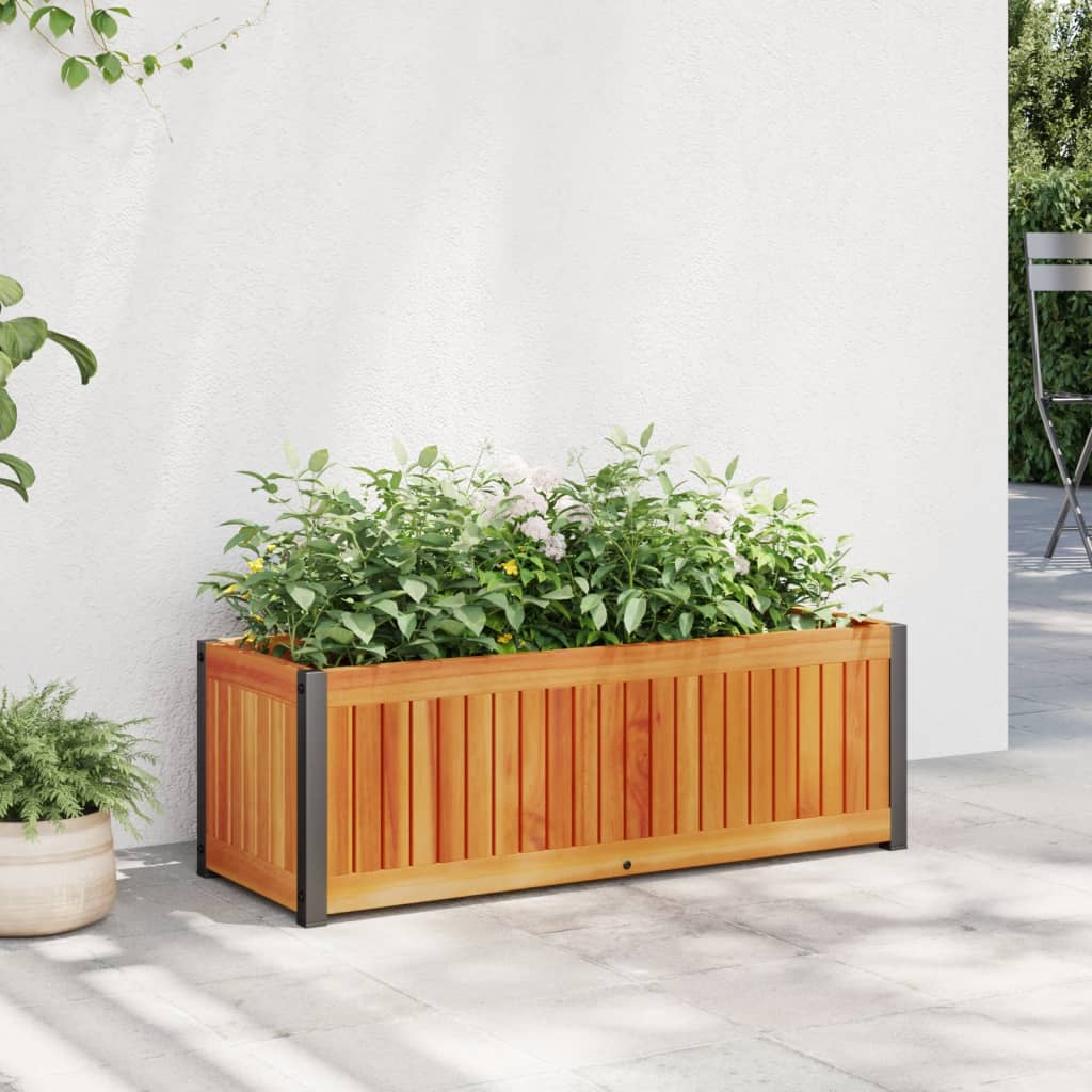   planter 80x30x27.5 cm solid acacia wood and  