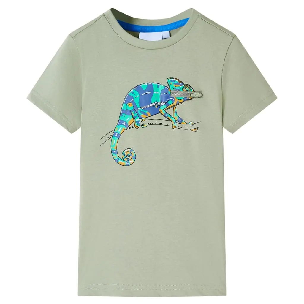Children's Short-sleeved Shirt, Light Khaki, Size 116